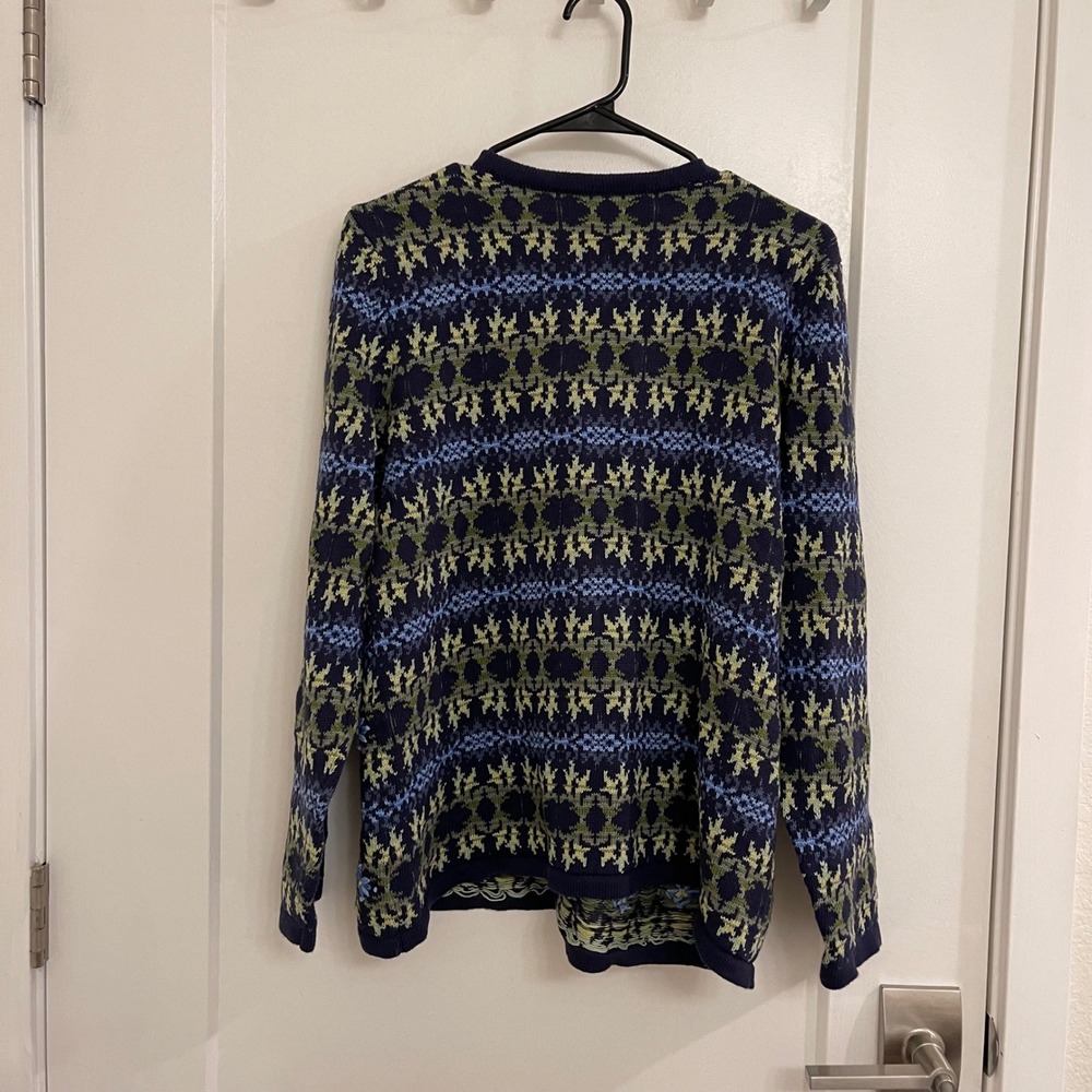 Vintage Appleseeds Floral Embroidered Blue Cardigan Cottagecore Grandmacore - Picture 5 of 6